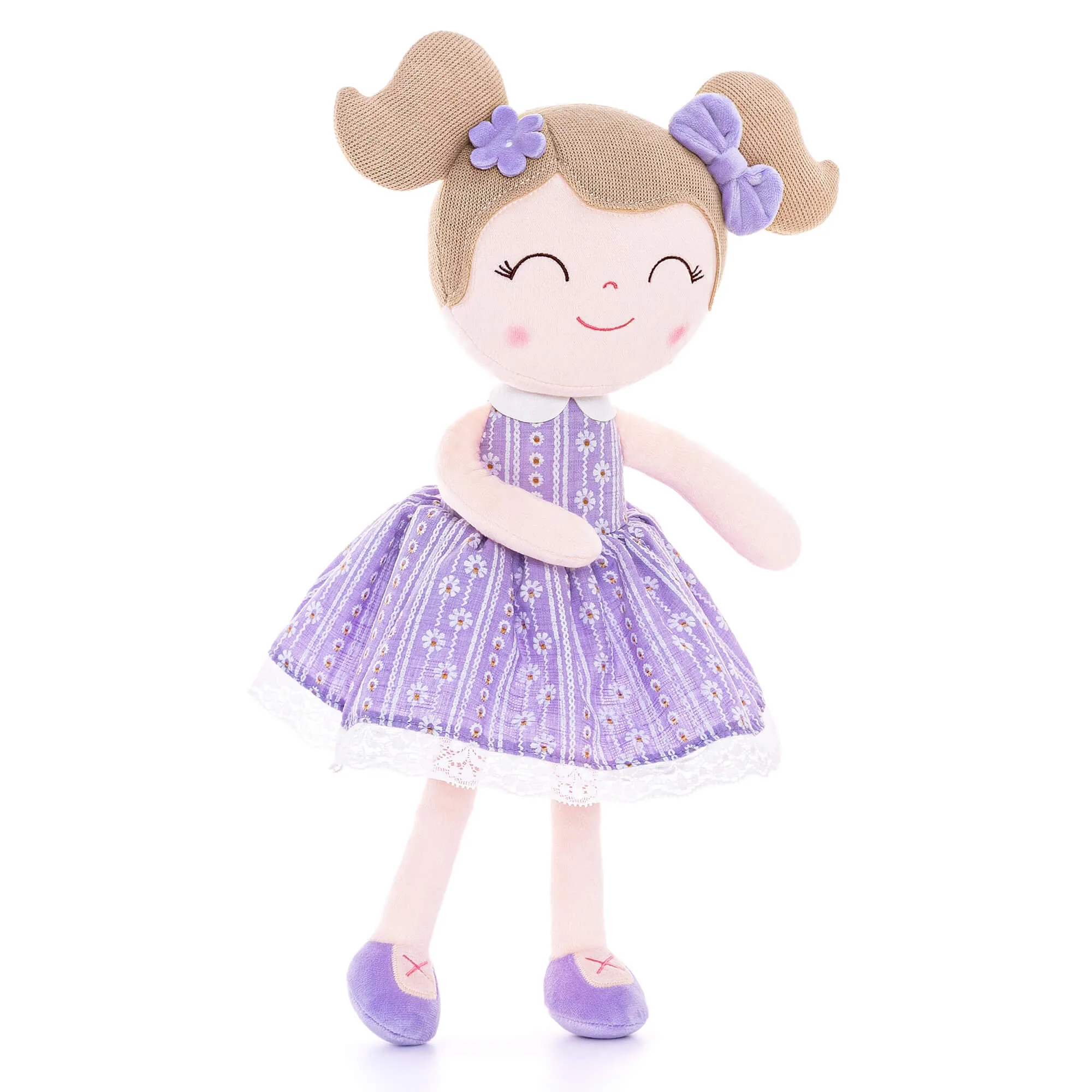 (US Only) Gloveleya 16-inch Baby Girl Gifts Plush Toy Daisy Doll Purple