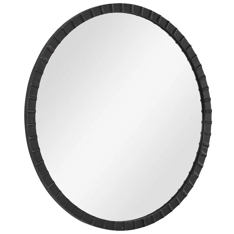 Uttermost Dandridge Black Iron Round Mirror