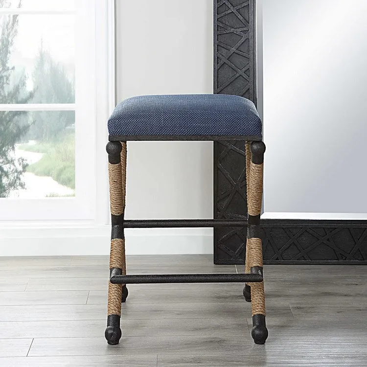 Uttermost Firth Navy Performance Fabric Counter Stool