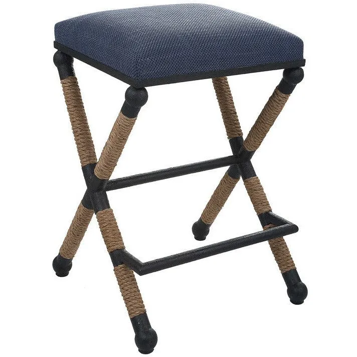 Uttermost Firth Navy Performance Fabric Counter Stool