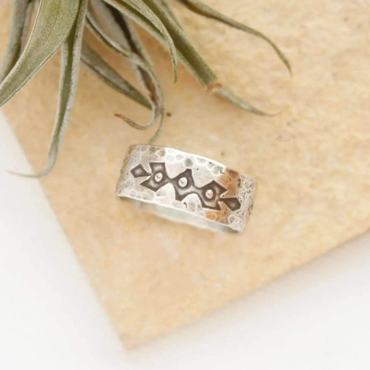 Viking Stamped Silver Ring