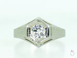 Vintage Art Deco Solitaire Diamond Engagement Ring
