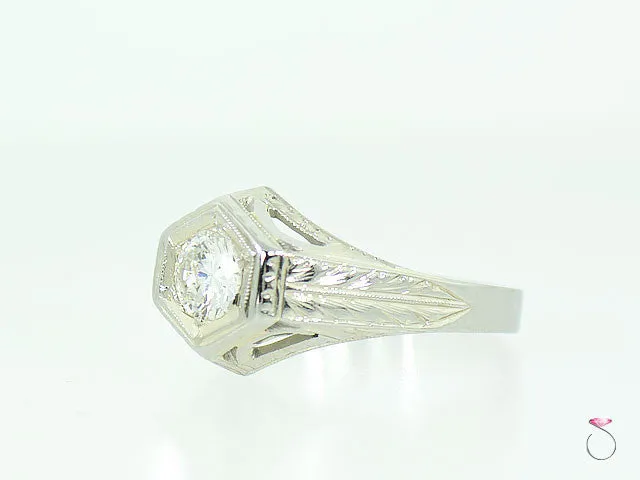 Vintage Art Deco Solitaire Diamond Engagement Ring