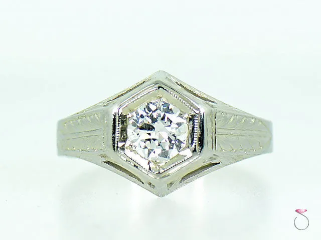 Vintage Art Deco Solitaire Diamond Engagement Ring