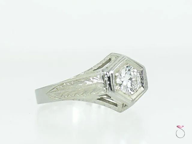 Vintage Art Deco Solitaire Diamond Engagement Ring