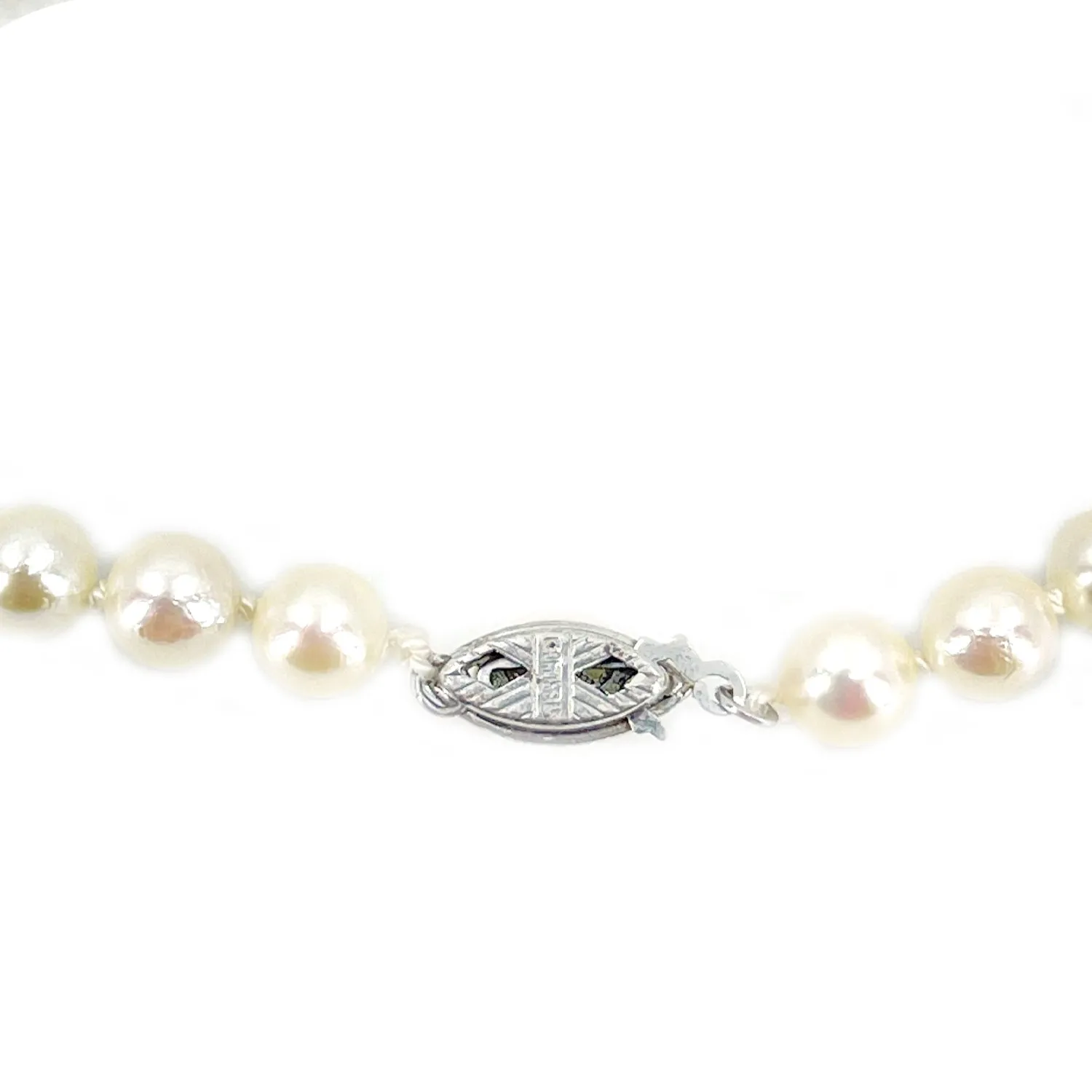 Vintage Japanese Floral Saltwater Akoya Cultured Pearl Bracelet- Sterling Silver