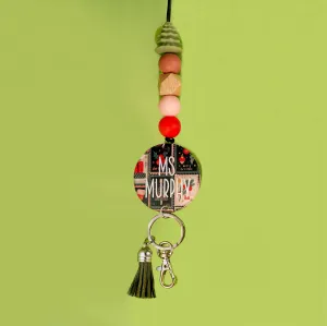 Vintage Tree Acrylic Beaded Lanyard