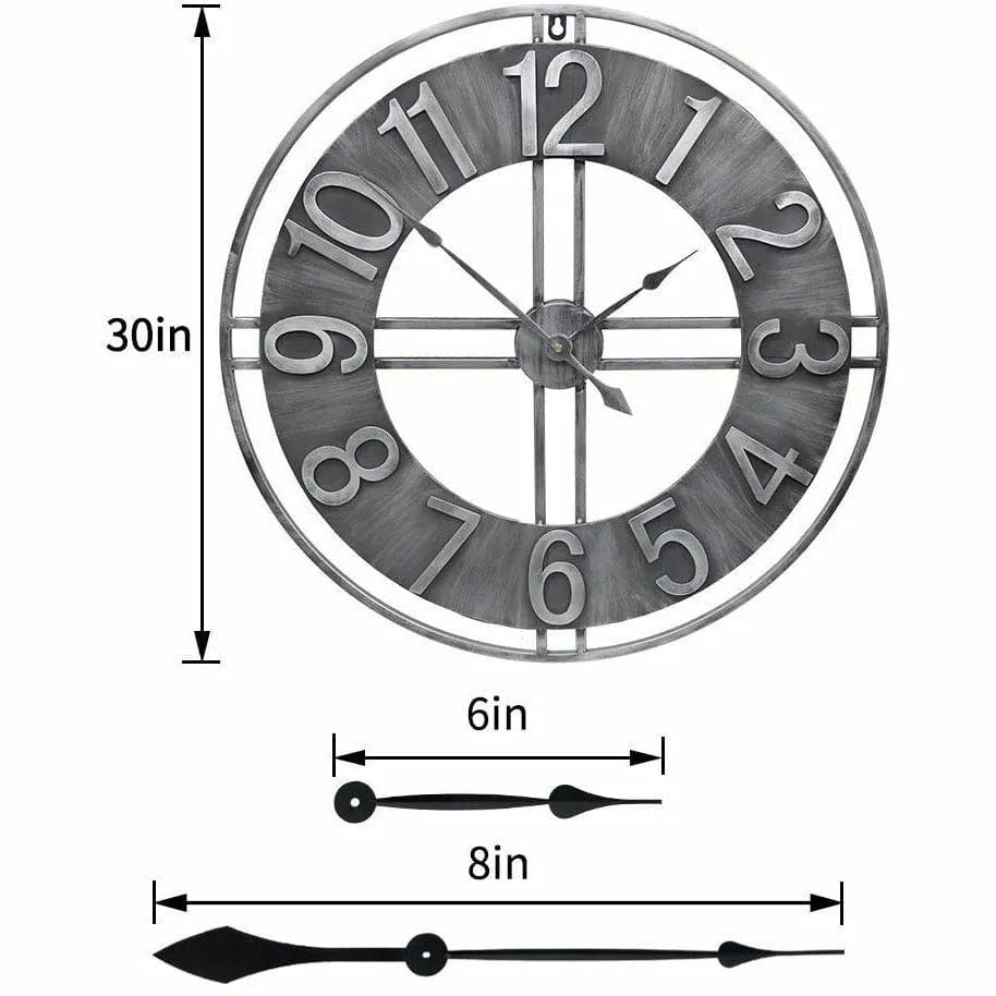 Wall Clock in Solid Metal, 30"