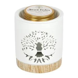 Wax Warmer Gift Set - Tree of Life Design with Sweet Cedar Melt