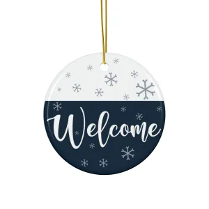 Welcome Snowflake Ceramic Disc Ornament       Item #3765441