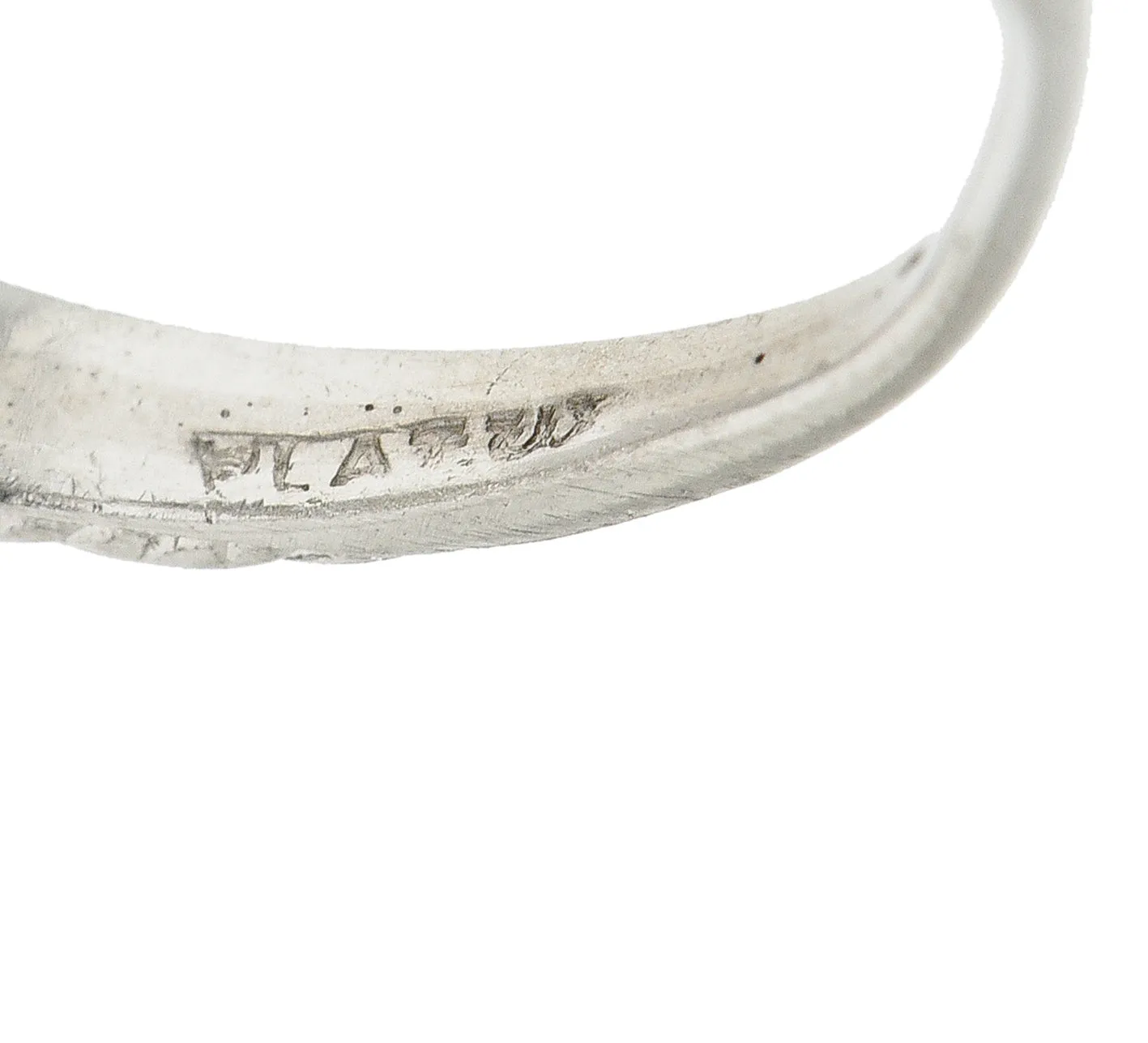 Wheeler & Co. Art Deco 3.16 CTW Old European Cut Diamond Platinum Scrolling Engagement Ring