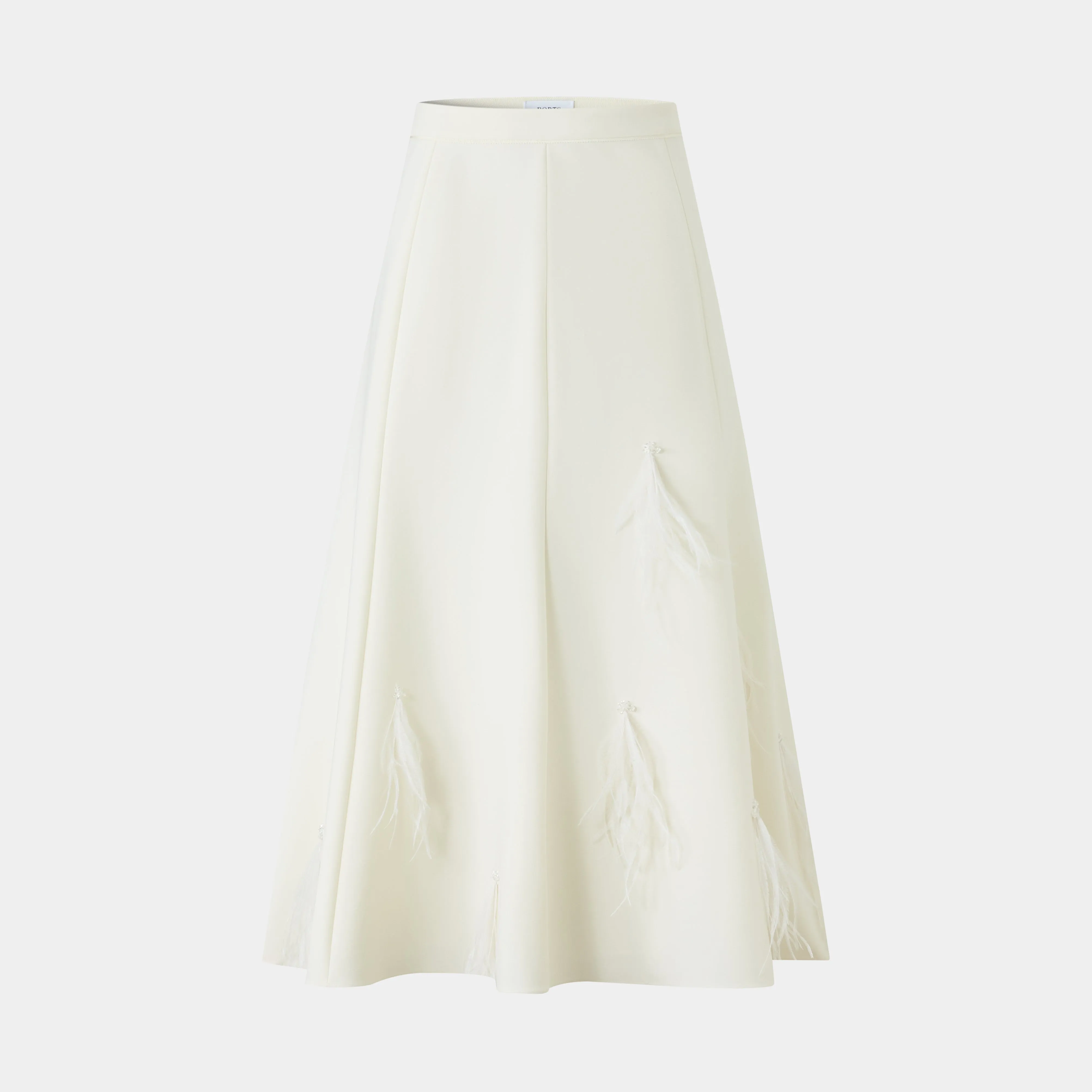 WHIMSICAL FEATHER TOUCH A-LINE SKIRT