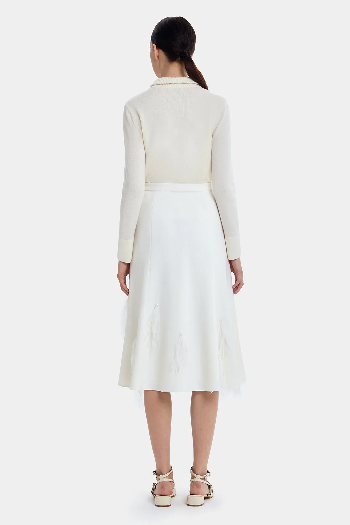 WHIMSICAL FEATHER TOUCH A-LINE SKIRT