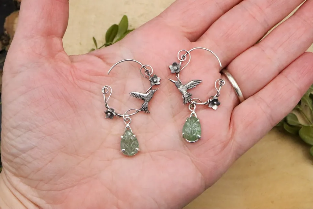 Whimsical Hummingbird Hoops