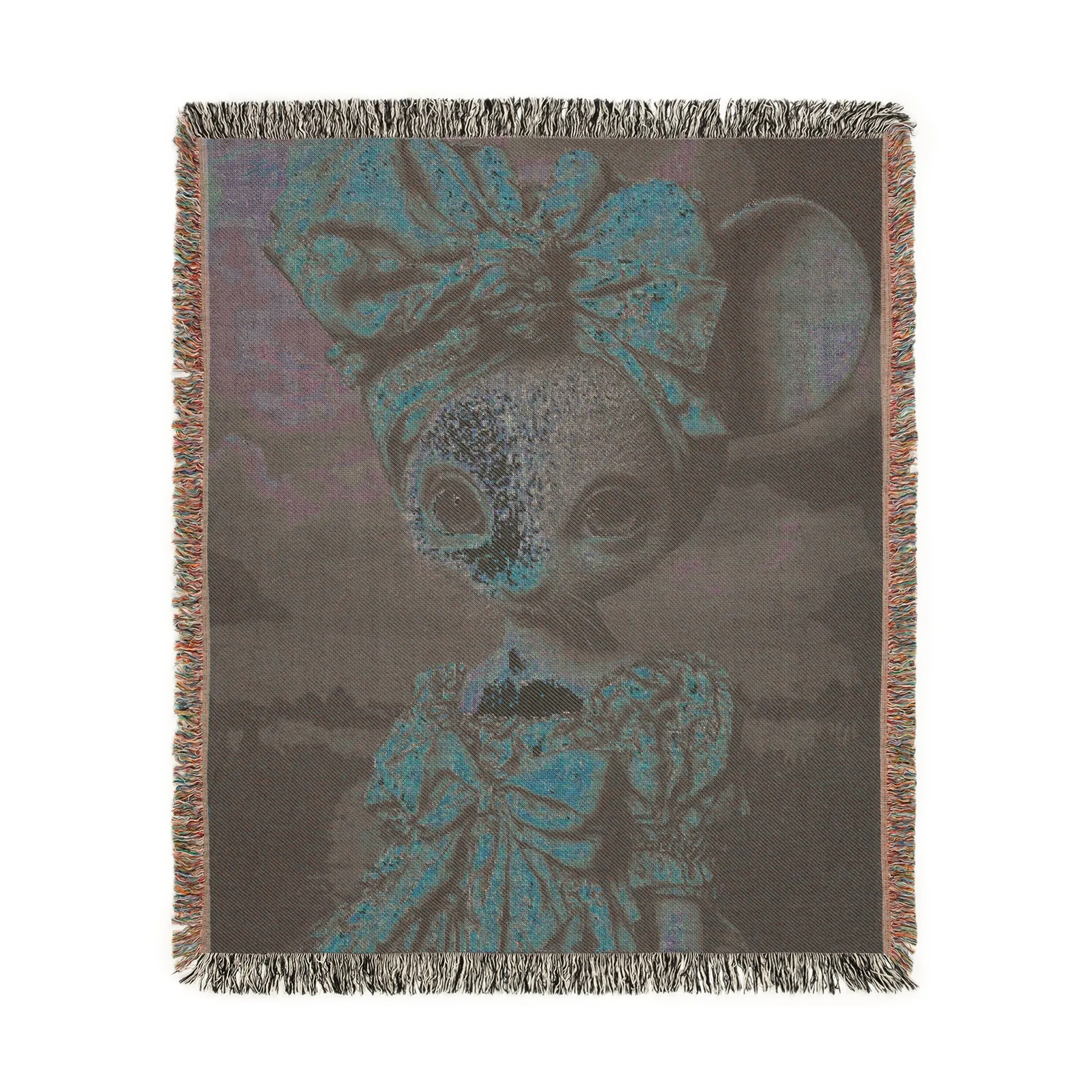 Whimsical Mouse Elegance Woven Blanket