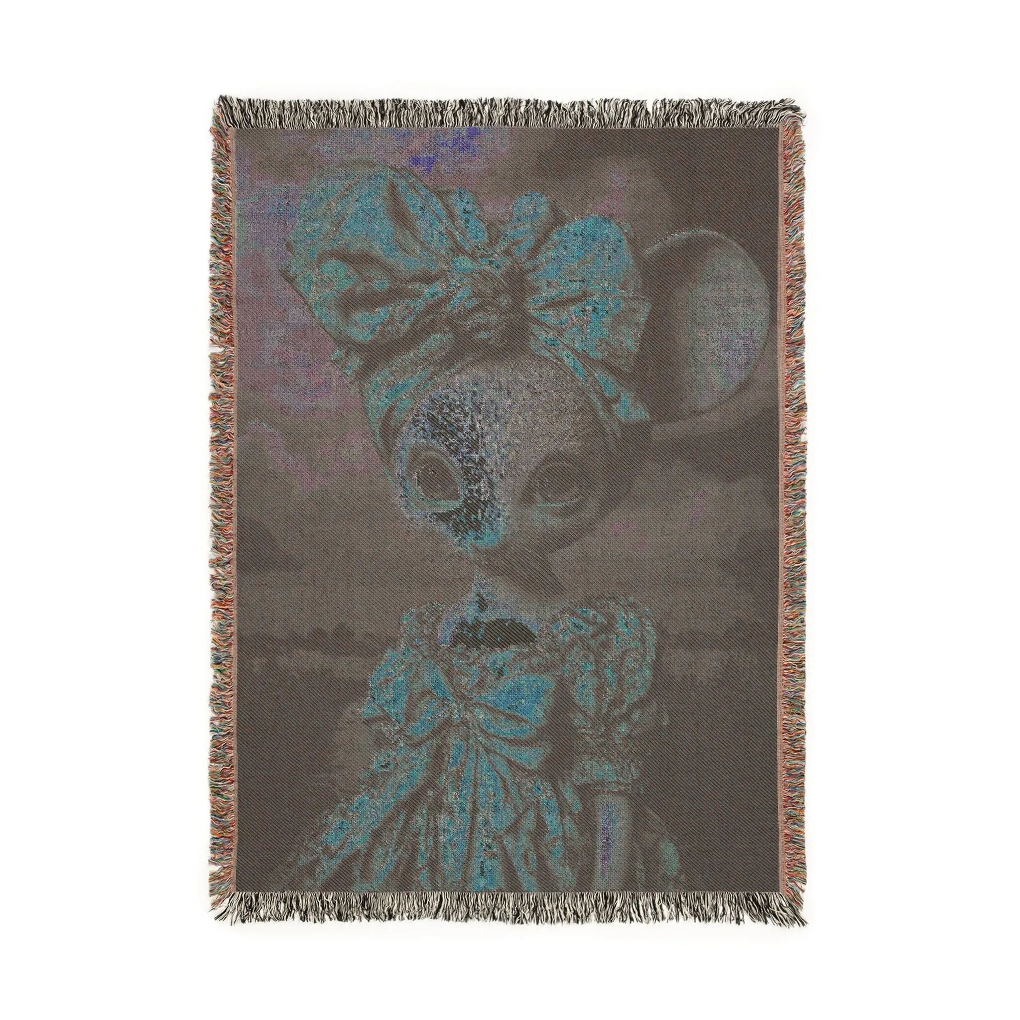 Whimsical Mouse Elegance Woven Blanket