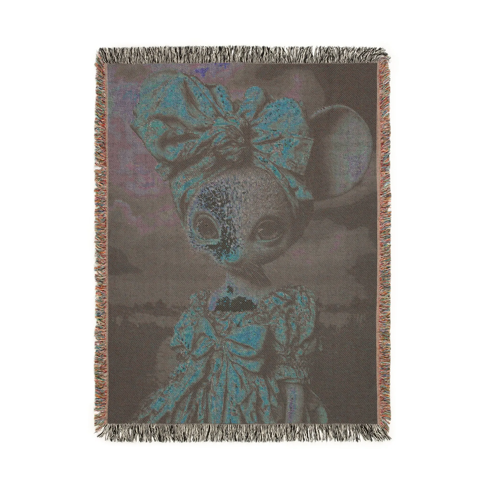 Whimsical Mouse Elegance Woven Blanket