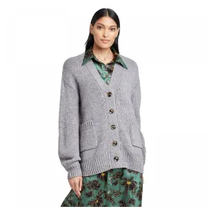 Who What Wear Women's Tinsel Puff Long Sleeve Cardigan Sweater