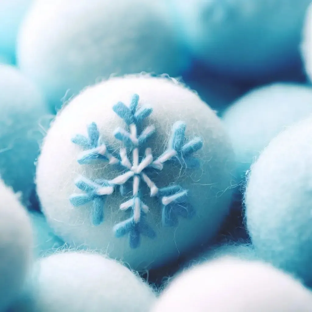 Winter Snow Crystal Pattern Needled Soft Felt Wool Ball (30 pcs)