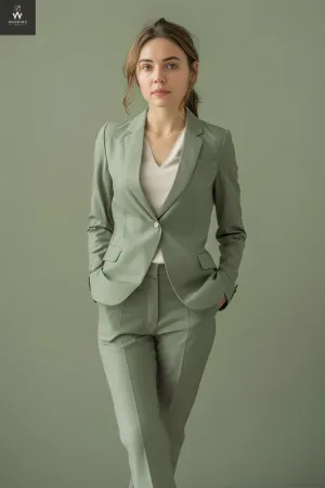 Women's Green 2-Piece Suit -Perfect For Formal Wedding & Business Attire