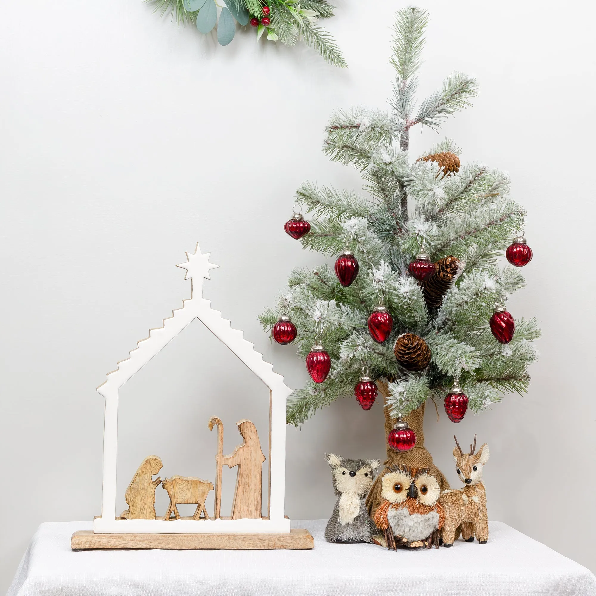 Wood Enamel Nativity Scene