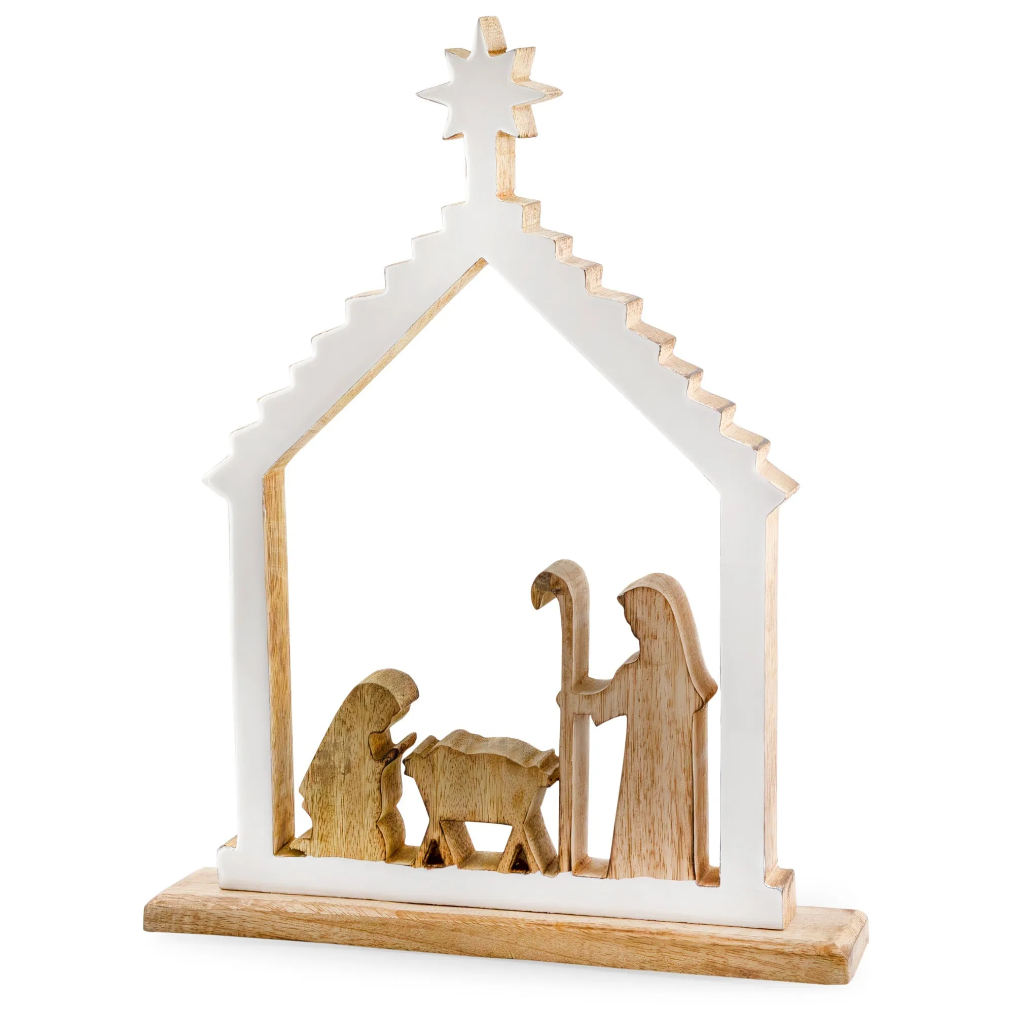 Wood Enamel Nativity Scene