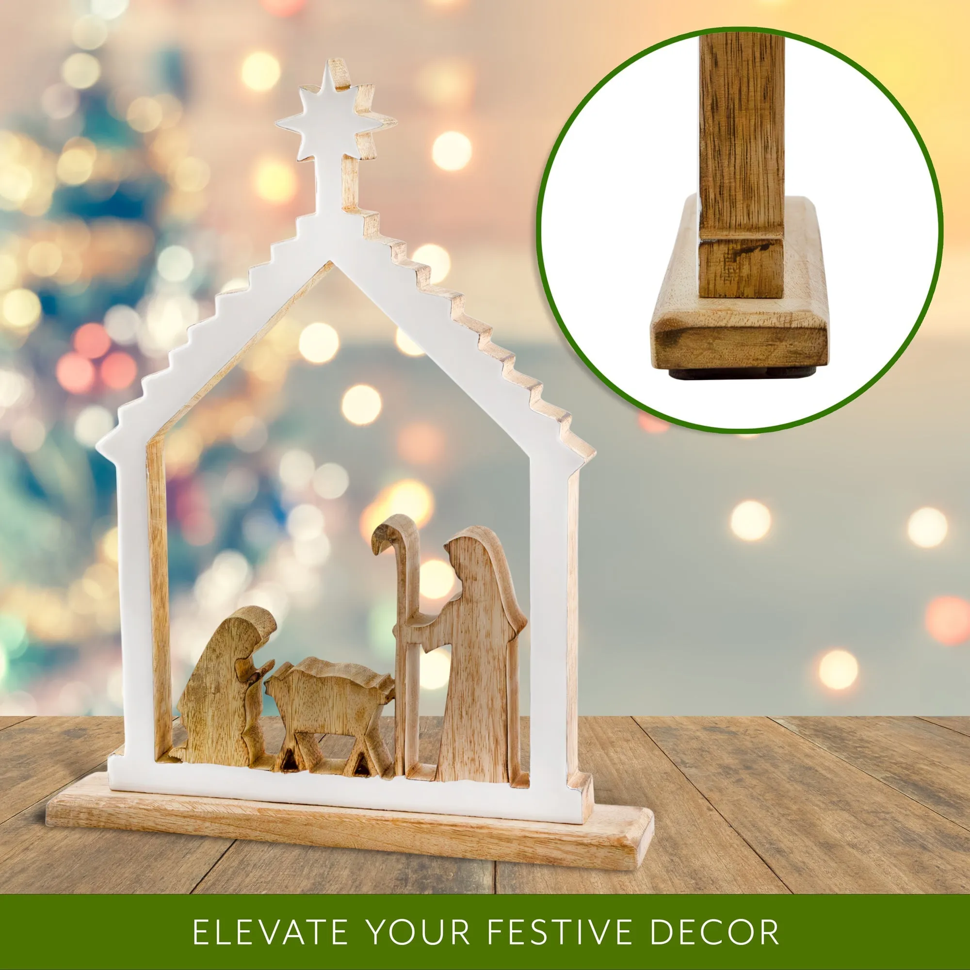 Wood Enamel Nativity Scene
