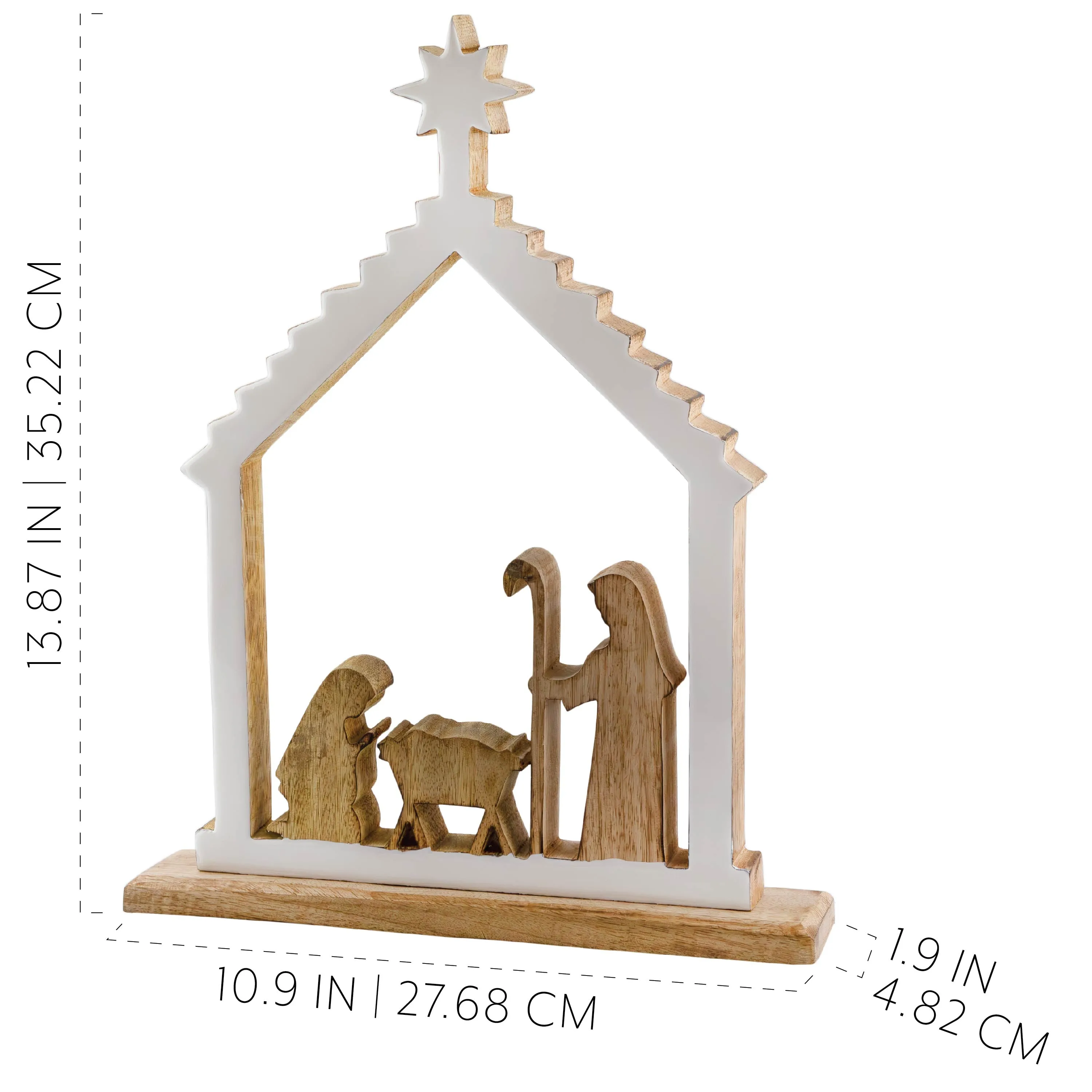Wood Enamel Nativity Scene