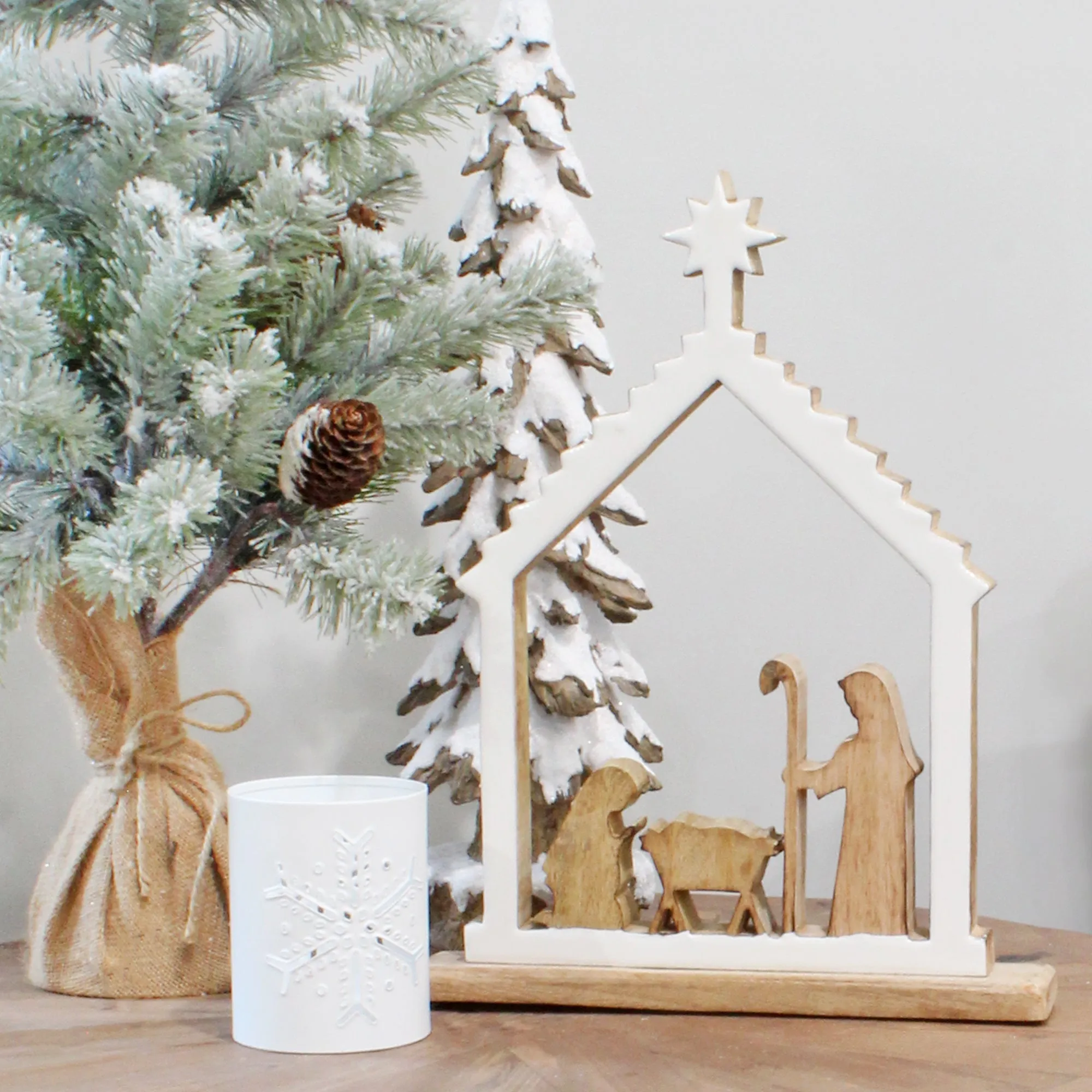 Wood Enamel Nativity Scene