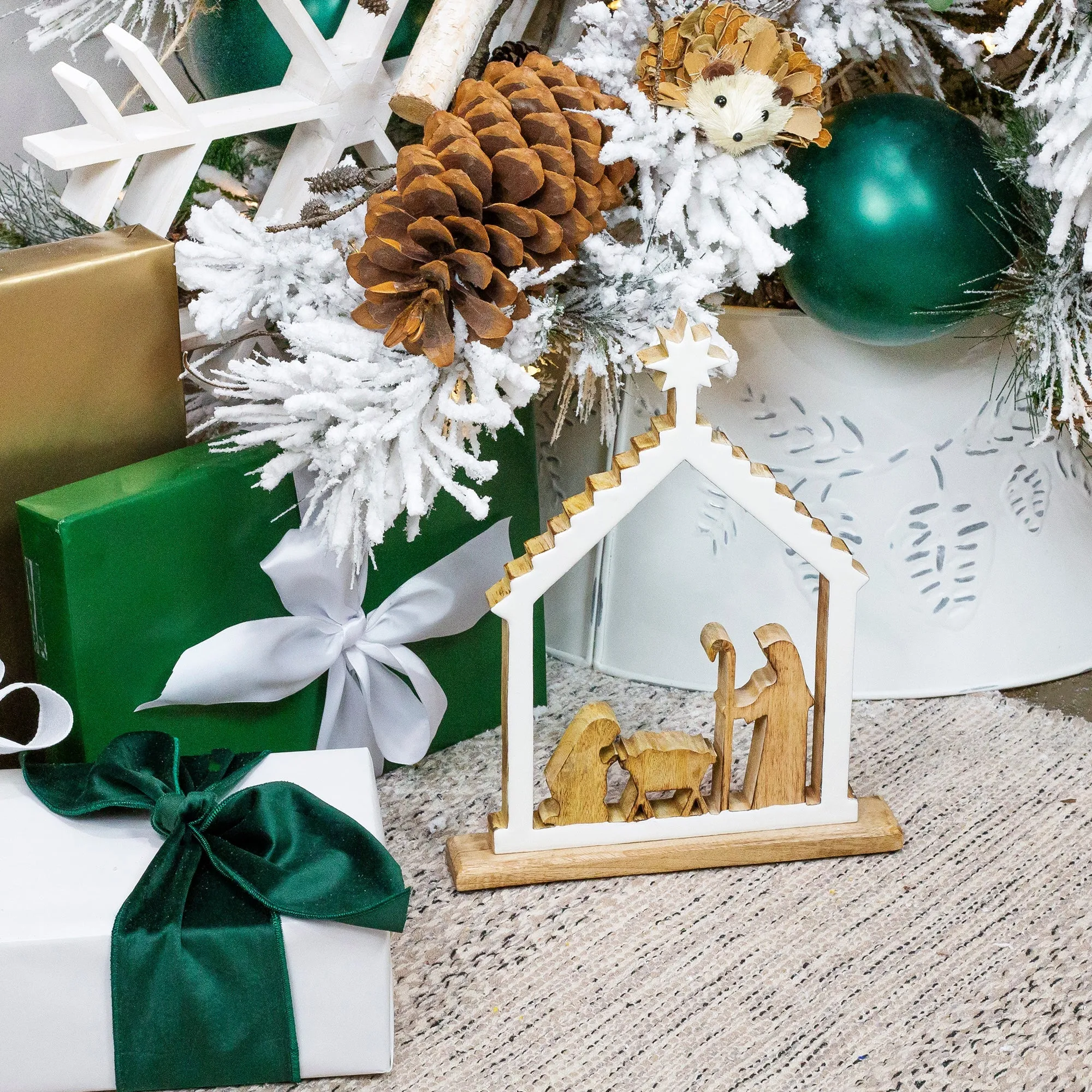 Wood Enamel Nativity Scene