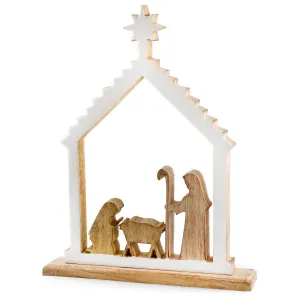 Wood Enamel Nativity Scene