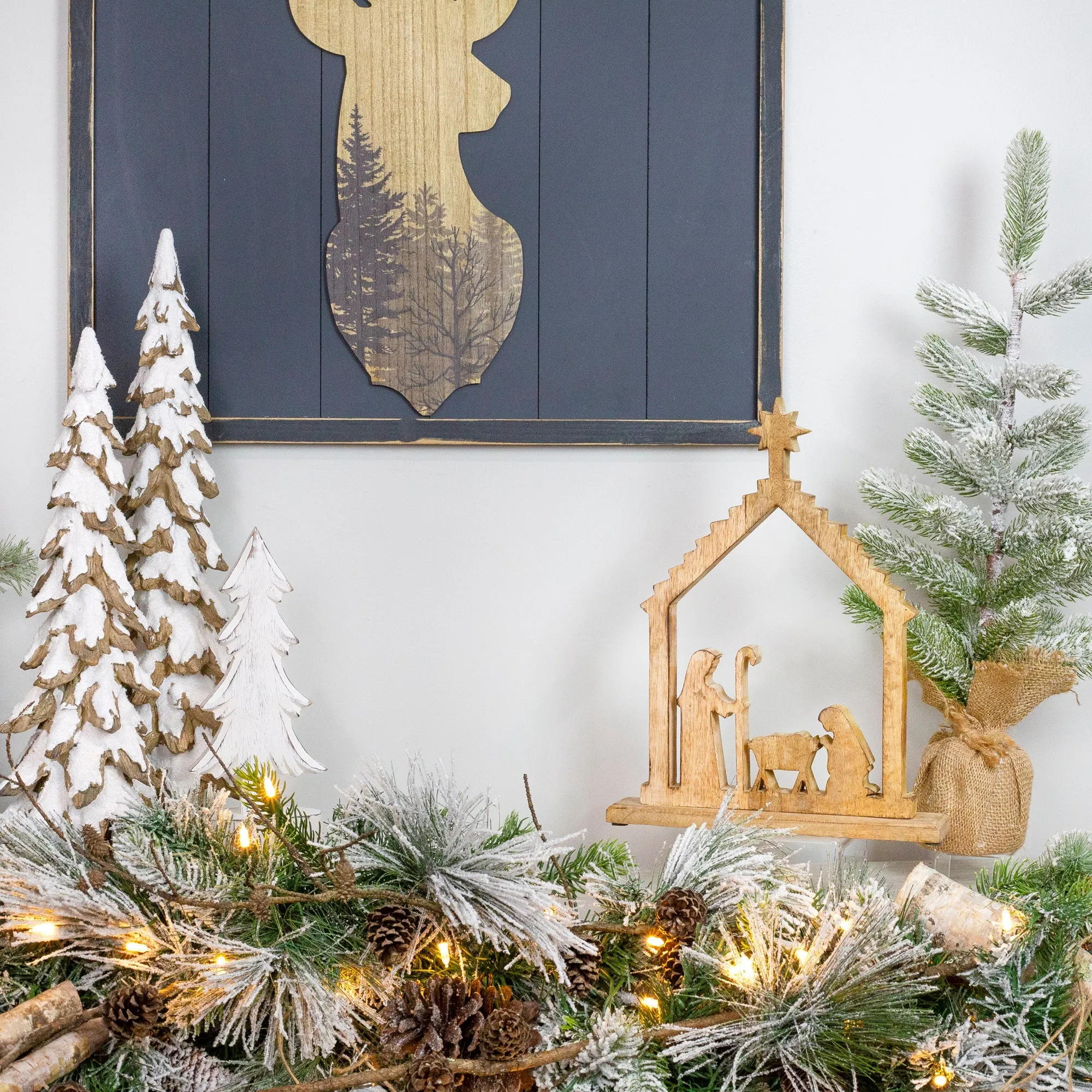 Wood Enamel Nativity Scene
