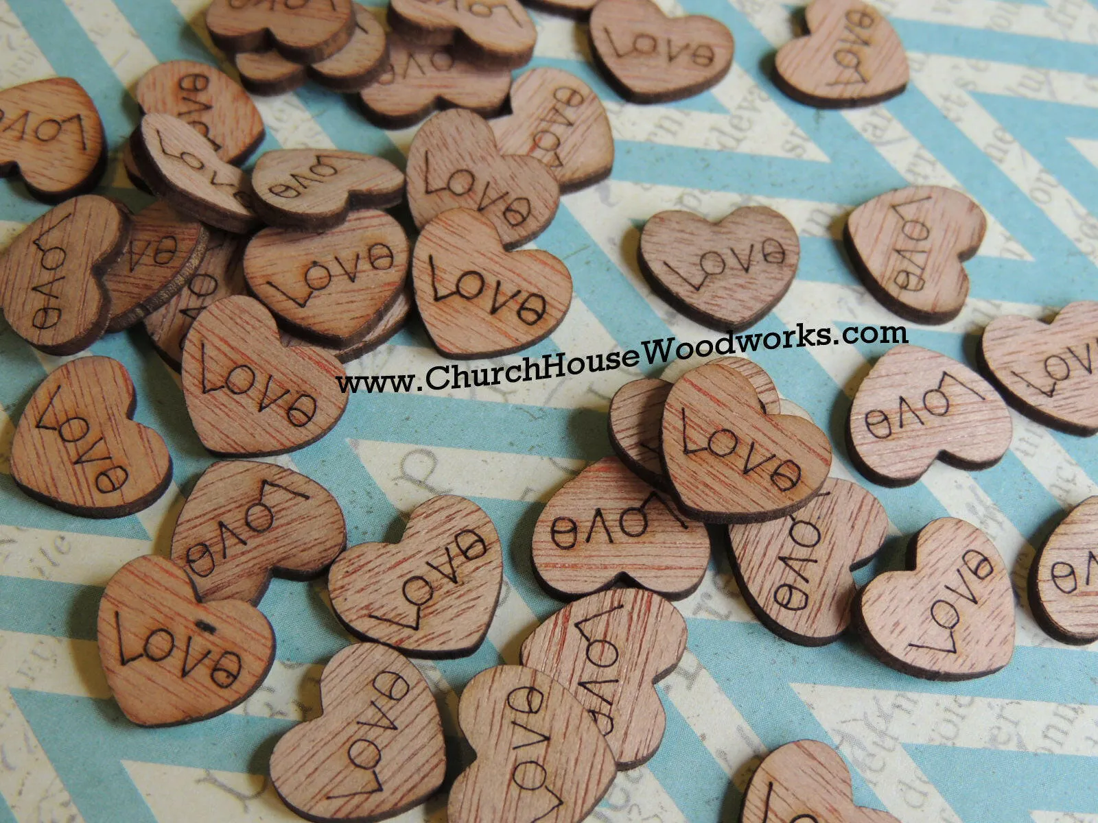Wood Love Hearts - 1/2 inch