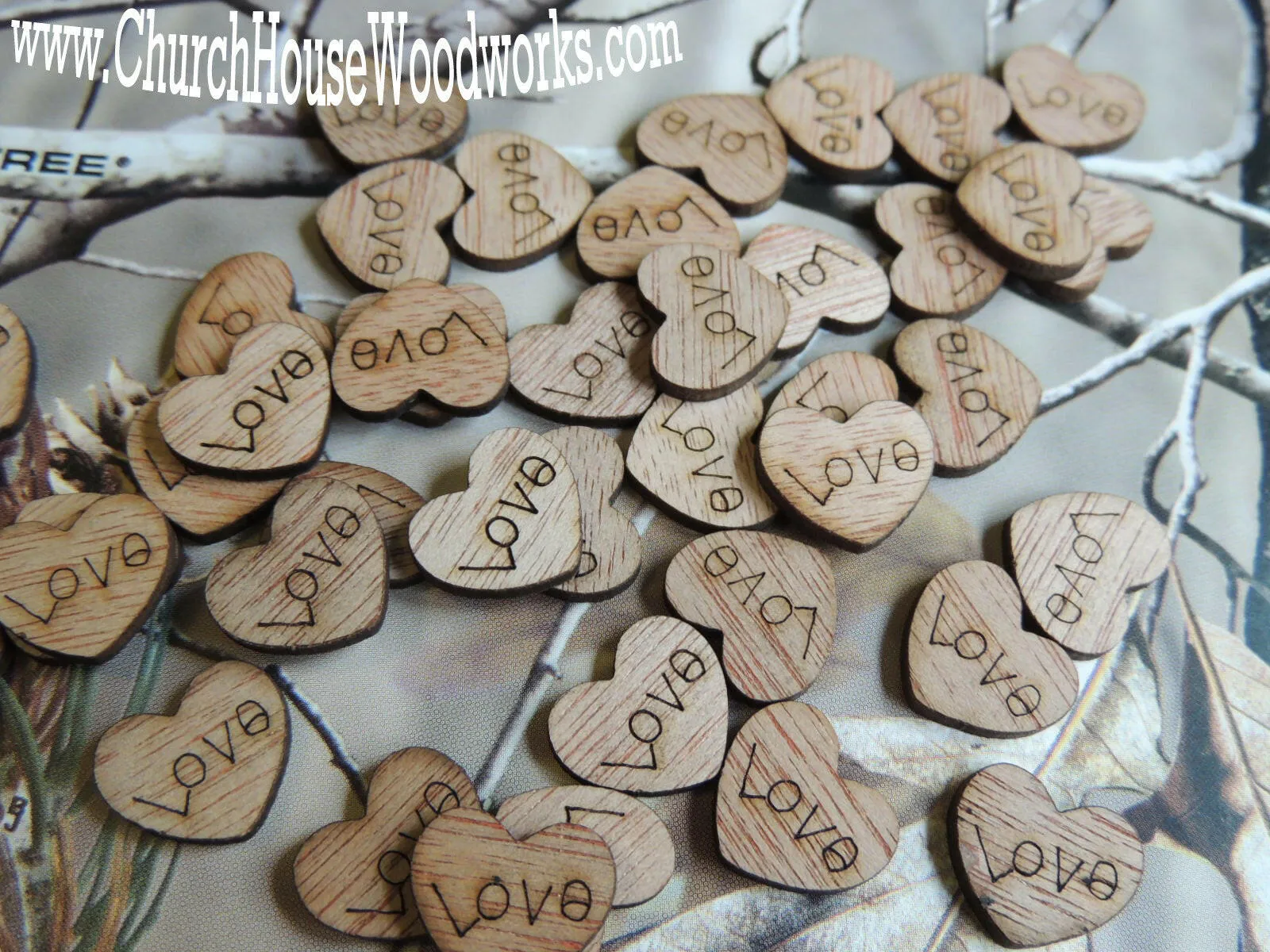 Wood Love Hearts - 1/2 inch