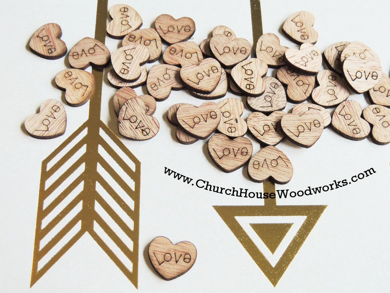 Wood Love Hearts - 1/2 inch