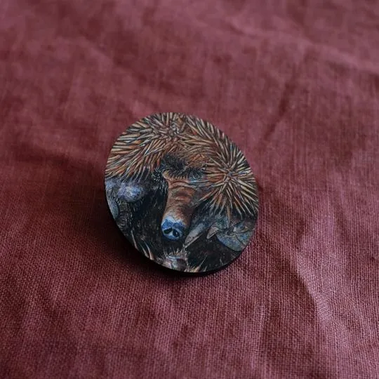 Wooden Brooch Echidna BELOW COST