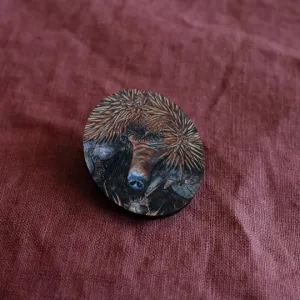 Wooden Brooch Echidna BELOW COST