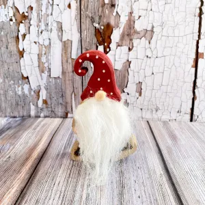 Wooden Standing Gonk in a Red Hat