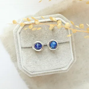 Wrapped Lapis Post Earrings