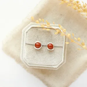 Wrapped Red Jasper Post Earrings