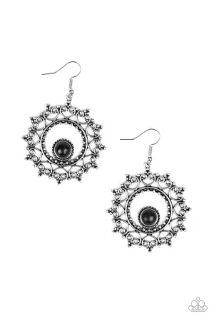 Wreathed In Whimsicality Black Earring