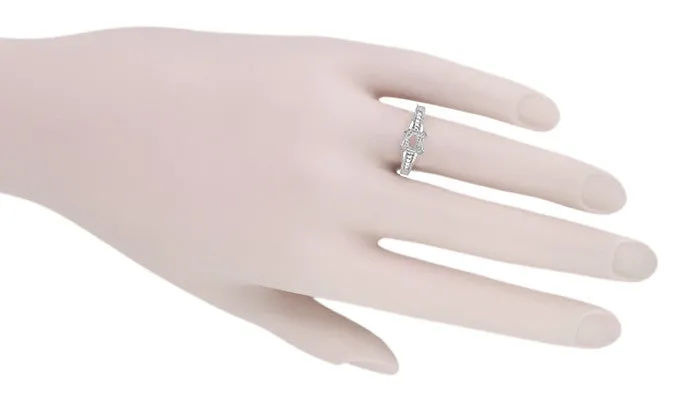 X & O Kisses 3/4 Carat Asscher or Round Diamond Engagement Ring Setting in 14 or 18 Karat White Gold